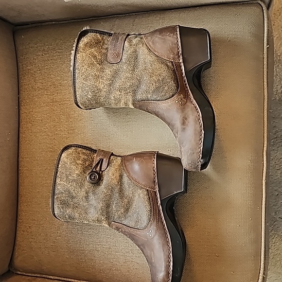 Dansko Harper Shearling Boots Womens 40 Brown Sheepskin Booties Wool Lined Shoes - Picture 4 of 6